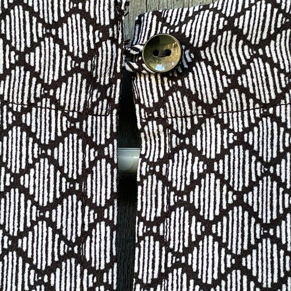 Banana Republic Women's Blue & Gray Diamond Tie-Waist V-Neck Sleeveless Romper M - Picture 5 of 9